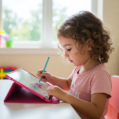 Child using tablet