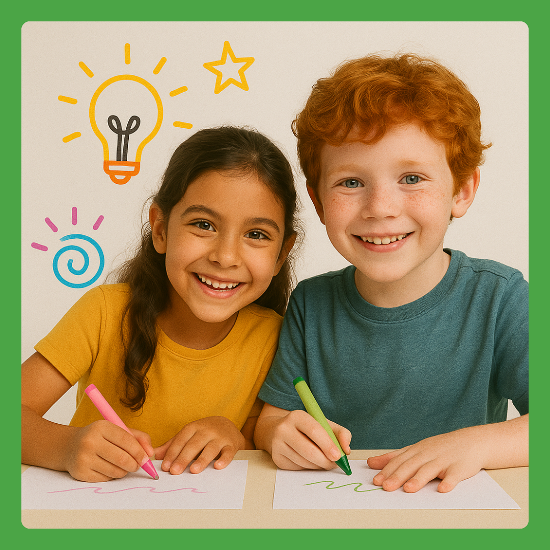 Children drawing and learning