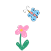 Doodle of a Butterfly and a flower