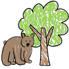 Doodle of a bear and tree