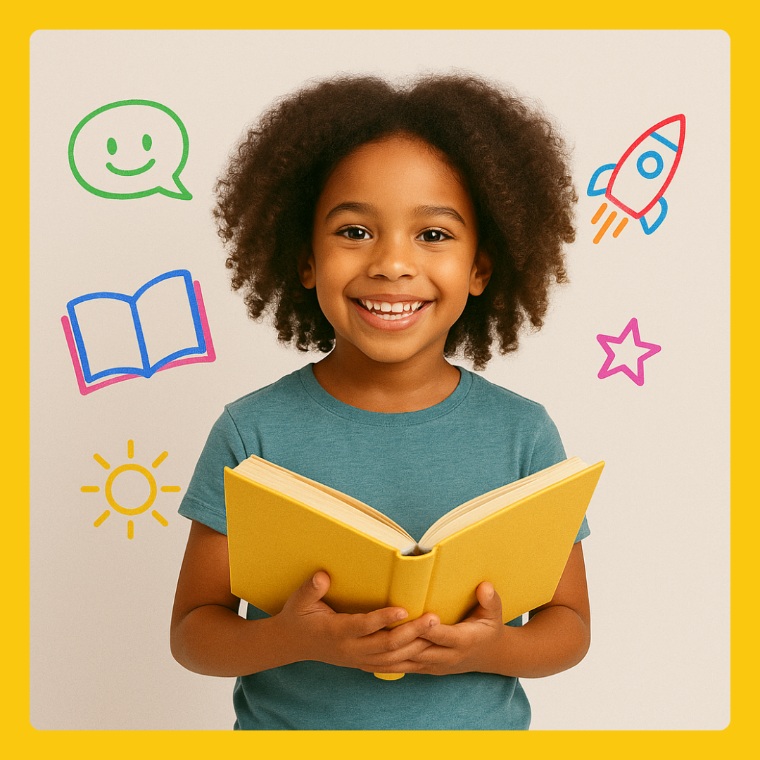 Child reading a book